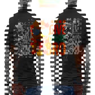 Give Thanks Bro Thanksgiving Thankful Cute Turkey Men's T-shirt Back Print - Monsterry