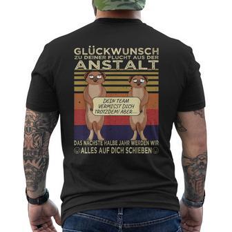 Glückwunsch Zu Dein Flucht Zum Farewell Meerkat S T-Shirt mit Rückendruck - Geschenkecke