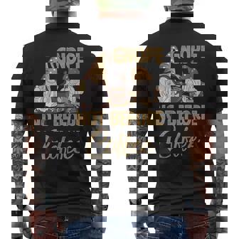 Gnope Not Before Coffee Cute Gnome Graphic Coffee Cup Beans Men's Back Print T-Shirt - Monsterry
