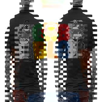 Gobble Gobble Thanksgiving Turkey Trendy Fun Holiday Modern Men's Back Print T-Shirt - Monsterry