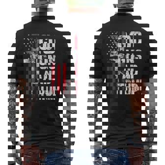 God Guns E Trump 2 ° Emendamento Bandiera Ar15 Bandiera Americana T-shirt da uomo con stampa posteriore - Novitaregali
