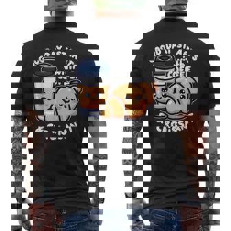 A Good Days Starts With Coffee And Croissant Men's Back Print T-Shirt - Monsterry