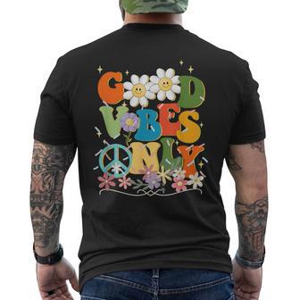 Good Vibes Only Flowers Peace Positive Vibes Cute Men's T-shirt Back Print | Seseable UK