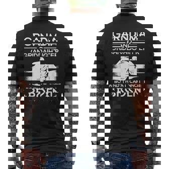 GRANDMA & GRANDDAUGHTER BOND CAN'T BE BROKEN Fist Bump Meme Men's Back Print T-Shirt - Monsterry