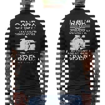 GRANDPA & GRANDDAUGHTER BOND CAN'T BE BROKEN Fist Bump Meme Men's Back Print T-Shirt - Monsterry