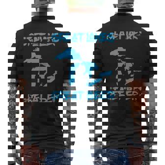Great Lakes & Great Craft Beer In Michigan Men's T-shirt Back Print - Monsterry