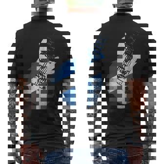 Guitar Scotland Flag Men's T-shirt Back Print - Thegiftio