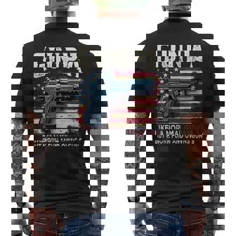 Gunpa Like A Normal Grandpa But More Fun And Owns Guns Usa Men's T-shirt Back Print | Mazezy