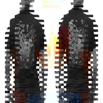 Half Angel Half Devil Good And Evil Fallen Angel Men's Back Print T-Shirt - Monsterry