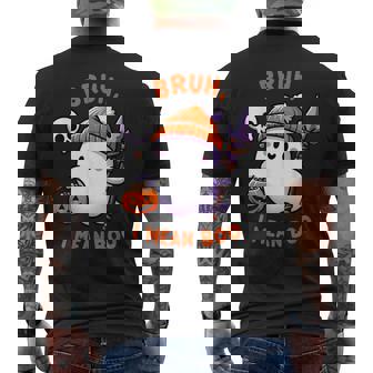 Halloween Bruh Ghost Boo I Mean Boo Trick Or Treat Costume Men's Back Print T-Shirt - Monsterry