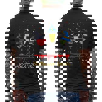 Halloween Spirits Wine Bubbly Martinis Men's Back Print T-Shirt - Monsterry
