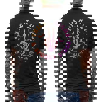 Halooween Tie Dye Thick Thighs Spooky Vibes Skeleton Hand Men's T-shirt Back Print - Monsterry