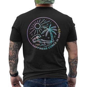 Happiness Comes In Tie Dye Waves Summer Matching Vacation Men's T-shirt Back Print - Seseable