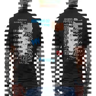 Happiness Is Persian Cats Books Wine Cute Cat Lover Premium Men's Back Print T-Shirt - Monsterry