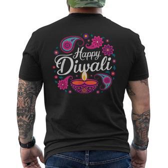 Happy Diwali Deepavali Diwali Festival Indian Hindu Hinduism Men's T-shirt Back Print - Thegiftio UK