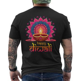 Happy Diwali Deepavali Hindu Indian Festival Of Lights Men's T-shirt Back Print - Thegiftio UK