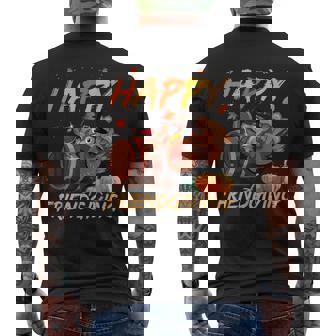 Happy Friendsgiving Turkey Friends Giving Thanksgiving Men's Back Print T-Shirt - Monsterry