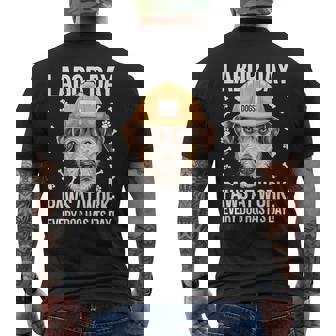 Happy Labor Day Paws At Work Dog Lover Dog Caretaker Men's T-shirt Back Print - Monsterry