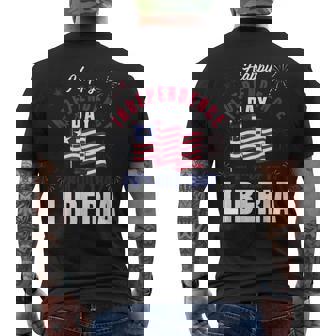 Happy Liberia Independence Day Liberia Liberian Flag Men's T-shirt Back Print - Seseable