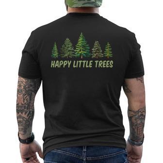Happy Little Trees Vintage Camping Men's T-shirt Back Print - Thegiftio UK