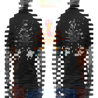 Happy Thanksgiving Cute Turkey Th Toothbrush Dental Men's T-shirt Back Print | Seseable UK