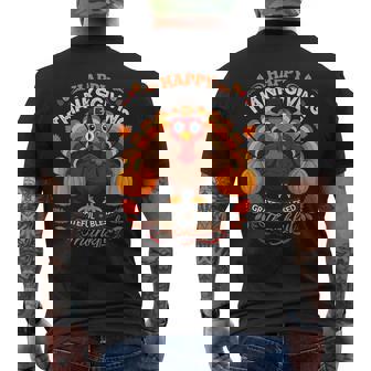 Happy Thanksgiving Turkey Grateful Blessed Grateful Men's T-shirt Back Print - Thegiftio UK