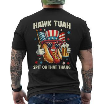 Hawk Tush Spit On That Thing Retro Hot Dog 4Th Of July Men's T-shirt Back Print - Monsterry AU