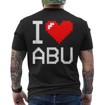 I Heart Abu I Love Abu Nombre Personalizado Camiseta Hombre Estampado Espalda - Regaloses