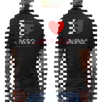 I Heart America I Love America Fun United States Us Flag Men's T-shirt Back Print - Monsterry