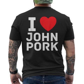 I Heart John Pork Divertente Genz Meme T-shirt da uomo con stampa posteriore - Novitaregali