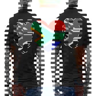 I Heart South Africa Fun South African Flag Heart Men's T-shirt Back Print - Seseable