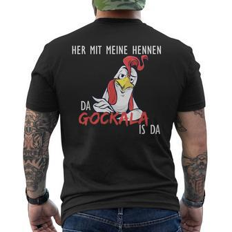 With My Hennen Da Gockala Ist Da Bauern T-Shirt mit Rückendruck - Seseable