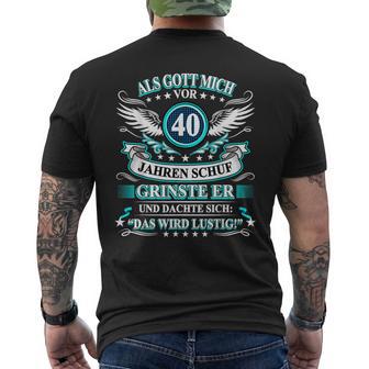 Herren Als Gott Michor 40 Jahen Krinste Er 40Th Birthday T-Shirt mit Rückendruck - Geschenkecke