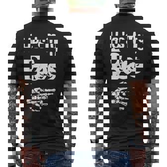 He's My Boo Pumpkins Ghost Matching Halloween Pajama Couples Men's Back Print T-Shirt - Monsterry