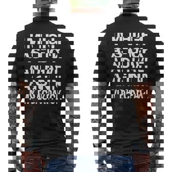 Im High As-Fuck And Have A Gun In My Backpack Men's T-shirt Back Print - Thegiftio