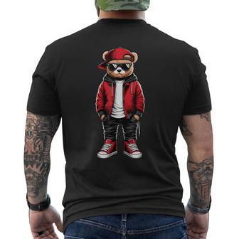 Hip Hop Teddy Bear Rap Music Men's T-shirt Back Print - Thegiftio UK