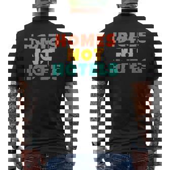 Homes Not Hotels Retro Vintage Men's T-shirt Back Print - Monsterry