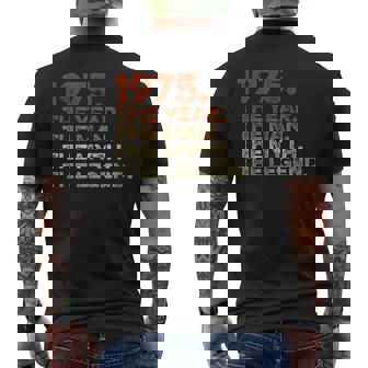 Homme Cadeau D'anniversaire Spécialintage 1975 Year Man Myth Legend T-shirt imprimé au dos - Cadeauxyz