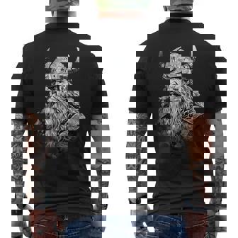 Hommeiking Mythologie Nordiquealkyriealhalla Odin Raven T-shirt imprimé au dos - Cadeauxyz