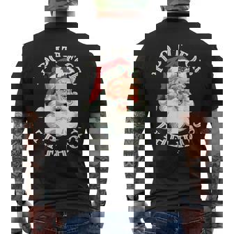 I Do It For The Hos Inappropriate Christmas Santa Face Men's Back Print T-Shirt - Monsterry