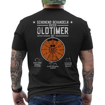 Hu Plaque Schonend Behandeln Oldtimer Ist 60 Birthday T-Shirt mit Rückendruck - Geschenkecke