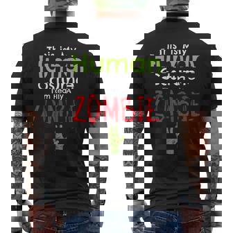 This Is My Human Costume I'm Really A Zombie Halloween Men's T-shirt Back Print - Thegiftio UK