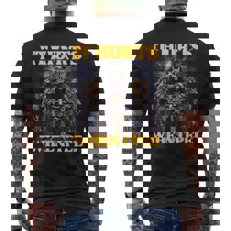 It Hurts When I Pee Hard Skeleton Meme Men's T-shirt Back Print - Thegiftio UK