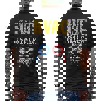 Hvac Installer Profession Tech Technician Hvac Men's T-shirt Back Print - Thegiftio UK