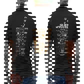 Iced Coffee Cup Coffee Lover But First Coffee Espresso Latte Men's Back Print T-Shirt - Monsterry