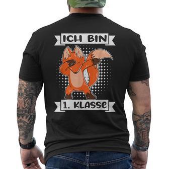 Ich Bin 1 Klasse Einschulung Junge Fuchs Schulanfang Schulan T-Shirt mit Rückendruck - Geschenkecke