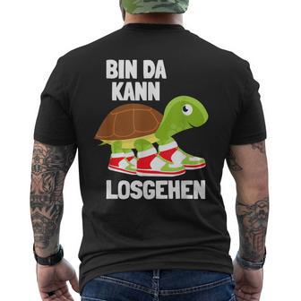 Ich Bin Da Kann Losgehen Schildkröte Sneakers Zu Lät Kommen T-Shirt mit Rückendruck - Geschenkecke