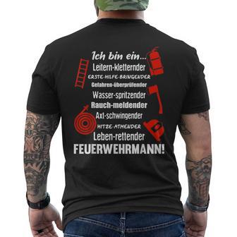 Ich Bin Ein Feuerwehrmannoluntary Fire Brigade Ich Bin Ein T-Shirt mit Rückendruck - Geschenkecke