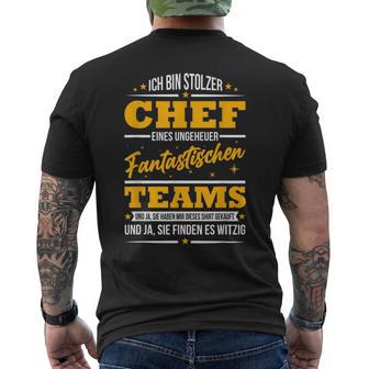 Ich Bin Stolzer Chef Eines Unheuer Fantastische Teams Job S T-Shirt mit Rückendruck - Geschenkecke