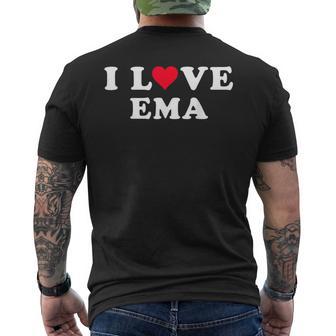 Ich Liebe Ema Passende Freundin & Freund Ema Name T-Shirt mit Rückendruck - Seseable